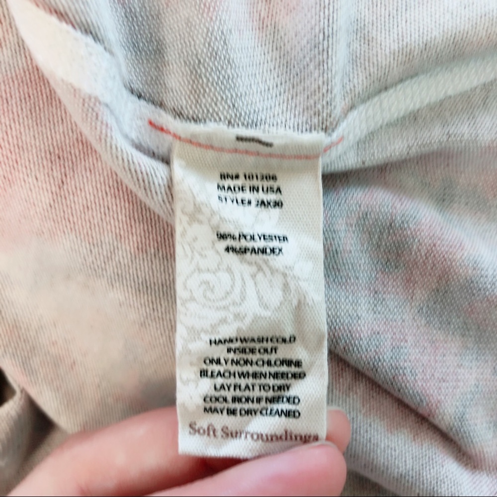 Soft Surroundings Printed Red Long Sleeve Top S - Picture 5 of 5